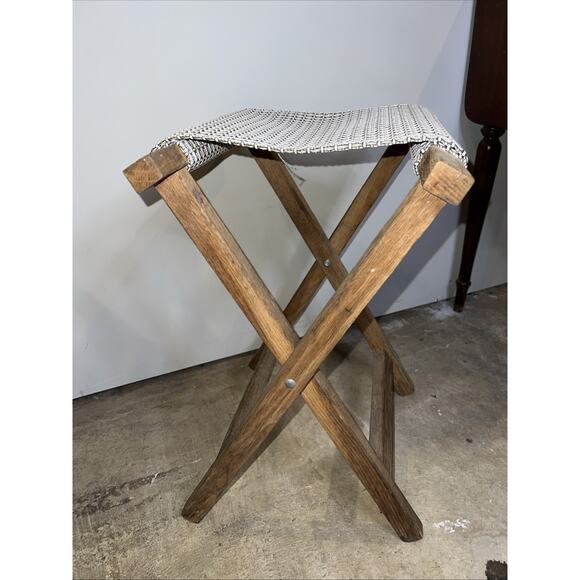 2 Vintage Canvas Folding Camp Stools Fishing Portable Camping Flaming Fireside - Picture 6 of 14